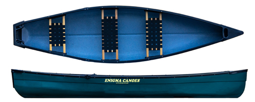 Enigma Canoes Square Stern 126 canoe in green