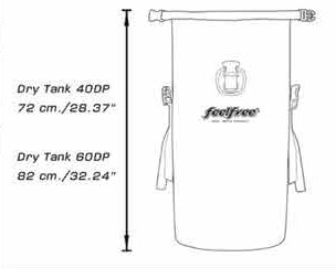 feelfree dry tank dimensions 40 and 60 litre