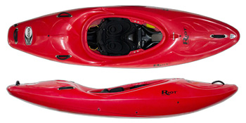 Riot Magnum 72 white water creek kayak in red