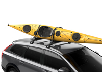 The padded cradles securley accomadate your kayak