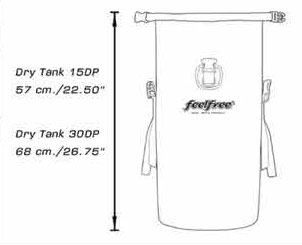 feelfree dry tank dimensions 15 and 30l
