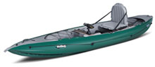 Gumotext Halibut inflatable fishing kayak in green