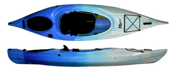 Riot Quest 9.5 kayak in blue/white