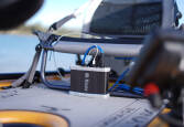 Bixpy PP-77 AP being used to power a fishfinder and charge a phone