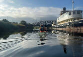 Old Town Discovery 119 being paddled as a pack boat