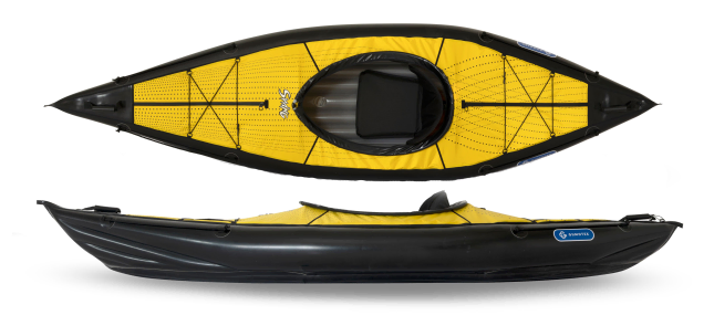 Gumotex Swing 1 solo inflatable kayak with deck covers