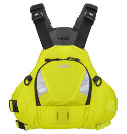 NRS Ninja OS sea kayak buoyancy aid, shown in Citrus colour