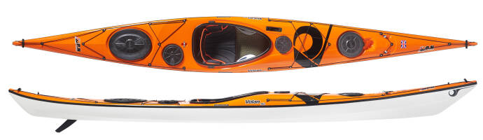 P and H Custom Sea Kayaks Volan 162 Lightweight in Orange / White