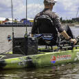 Railblaza Gear Hub loaded up and being used on the rear of a Hobie Pro Angler 14 360.