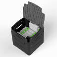 Gear Hub loaded with tackle boxes, capable of holding up to 8 boxes at once. These are sold seperately