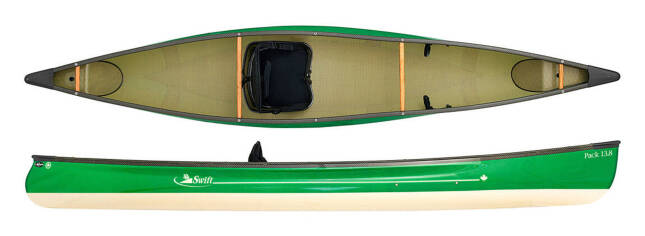 Swift Canoes Cruiser 13.8 in Emerald/ Champagne.