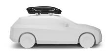 Thule Motion 3 Sport Roof Box Side profile when loaded onto a roof rack