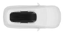 Top down view of a Thule Motion 3 L roof box ontop of a car